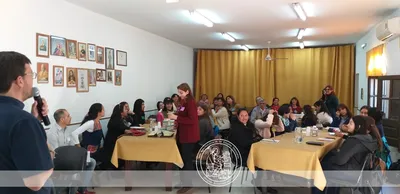 El padre Sergio Quinzio estuvo a cargo del momento de reflexión de la mañana.